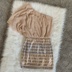 One Shoulder Sequin Bodycon Dress